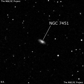 NGC 7451 - спиральная галактика с баром. Описание NGC 7451:, Галактика в созвездии Пегас