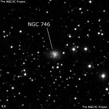 NGC 746 - галактика неправильной формы. Описание NGC 746:, Галактика в созвездии Андромеда