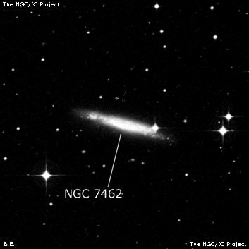 NGC 7462 - спиральная галактика с баром. Описание NGC 7462:, Галактика в созвездии Журавль
