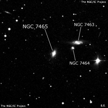 NGC 7465 - спиральная галактика с баром. Описание NGC 7465:, Галактика в созвездии Пегас