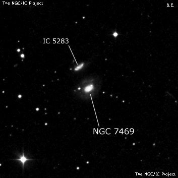NGC 7469 - спиральная галактика с баром. Описание NGC 7469:, Галактика в созвездии Пегас