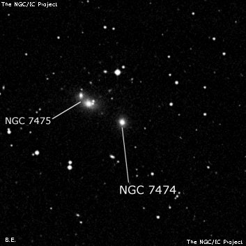 NGC 7474 - линзовидная галактика. Описание NGC 7474:, Галактика в созвездии Пегас