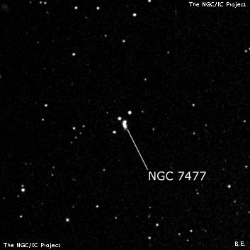 NGC 7477 - спиральная галактика. Описание NGC 7477:, Галактика в созвездии Рыбы