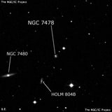NGC 7478 - спиральная галактика. Описание NGC 7478:, Галактика в созвездии Рыбы