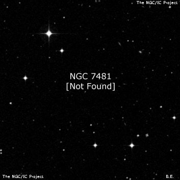 NGC 7481 - по указанным Генри Дрейером координатам, объект повторно не найден; . Описание NGC 7481:, Объект глубокого космоса в созвездии Водолей