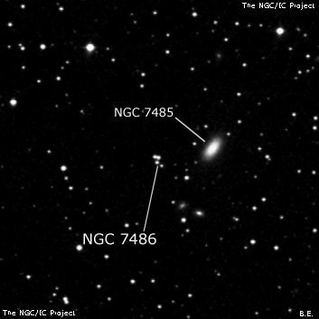 NGC 7486 - две звезды. Описание NGC 7486:, Объект глубокого космоса в созвездии Пегас