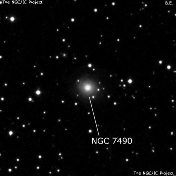 NGC 7490 - галактика. Описание NGC 7490:, Галактика в созвездии Пегас