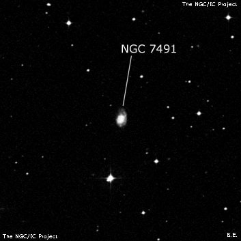 NGC 7491 - галактика. Описание NGC 7491:, Галактика в созвездии Водолей