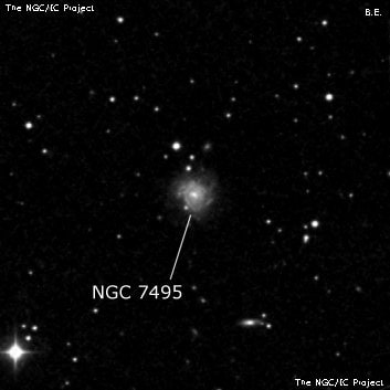NGC 7495 - спиральная галактика. Описание NGC 7495:, Галактика в созвездии Пегас