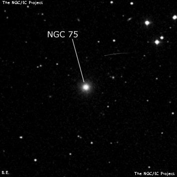 NGC 75 - линзовидная галактика. Описание NGC 75:, Галактика в созвездии Рыбы