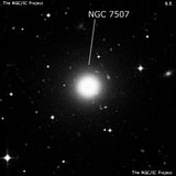 NGC 7507 - эллиптическая галактика. Описание NGC 7507:, Галактика в созвездии Скульптор