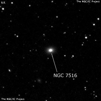 NGC 7516 - линзовидная галактика. Описание NGC 7516:, Галактика в созвездии Пегас