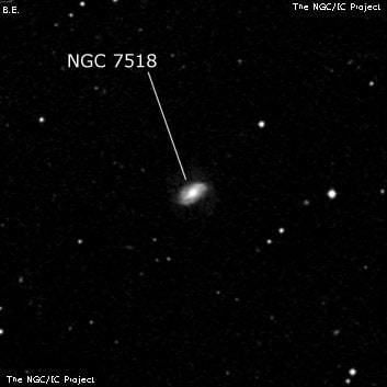 NGC 7518 - спиральная галактика. Описание NGC 7518:, Галактика в созвездии Рыбы