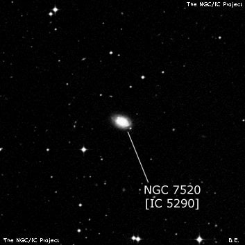 NGC 7520 - спиральная галактика. Описание NGC 7520:, Объект глубокого космоса в созвездии Водолей