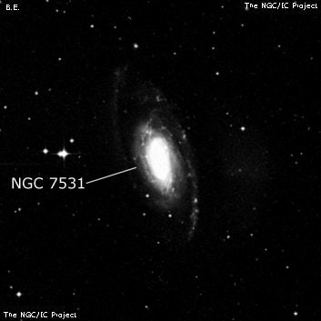 NGC 7531 - галактика. Описание NGC 7531:, Галактика в созвездии Журавль