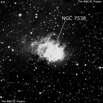 NGC 7538 - туманность. Описание NGC 7538:, Комплекс туманностей в созвездии Цефей