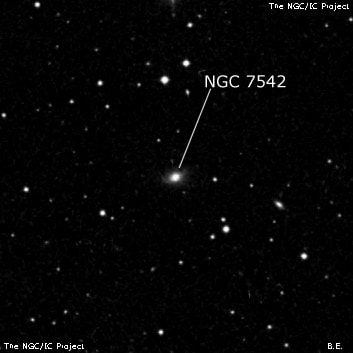NGC 7542 - спиральная галактика. Описание NGC 7542:, Галактика в созвездии Пегас