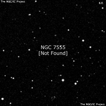 NGC 7555 - по указанным Генри Дрейером координатам, объект повторно не найден; . Описание NGC 7555:, Объект глубокого космоса в созвездии Пегас