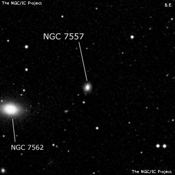 NGC 7557 - спиральная галактика. Описание NGC 7557:, Галактика в созвездии Рыбы