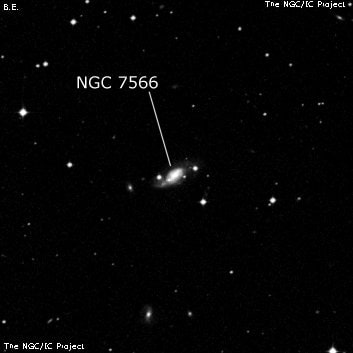 NGC 7566 - спиральная галактика. Описание NGC 7566:, Галактика в созвездии Рыбы