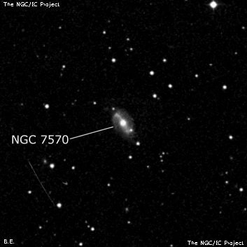 NGC 7570 - спиральная галактика с баром. Описание NGC 7570:, Галактика в созвездии Пегас