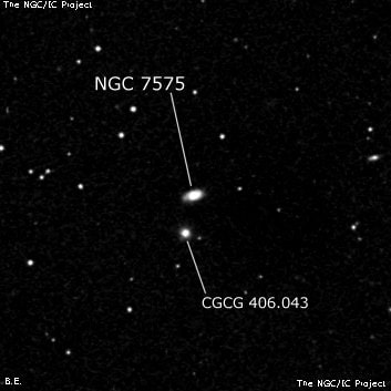 NGC 7575 - линзовидная галактика. Описание NGC 7575:, Галактика в созвездии Рыбы