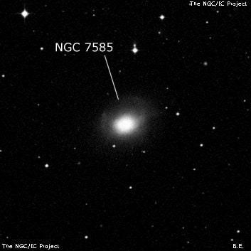 NGC 7585 - линзовидная галактика. Описание NGC 7585:, Галактика в созвездии Водолей
