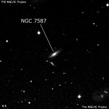 NGC 7587 - спиральная галактика с баром. Описание NGC 7587:, Галактика в созвездии Пегас