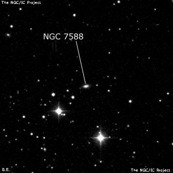 NGC 7588 - спиральная галактика. Описание NGC 7588:, Галактика в созвездии Пегас