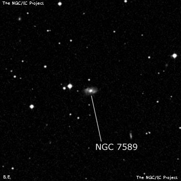 NGC 7589 - спиральная галактика. Описание NGC 7589:, Галактика в созвездии Рыбы