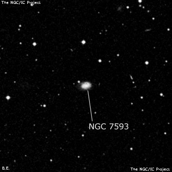 NGC 7593 - галактика. Описание NGC 7593:, Галактика в созвездии Пегас