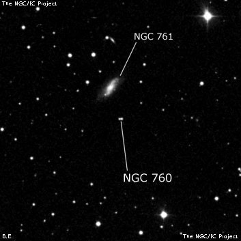 NGC 760 - две звезды. Описание NGC 760:, Двойная звезда в созвездии Треугольник