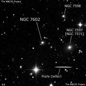 NGC 7602 - линзовидная галактика. Описание NGC 7602:, Галактика в созвездии Пегас