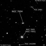 NGC 7604 - линзовидная галактика. Описание NGC 7604:, Галактика в созвездии Рыбы