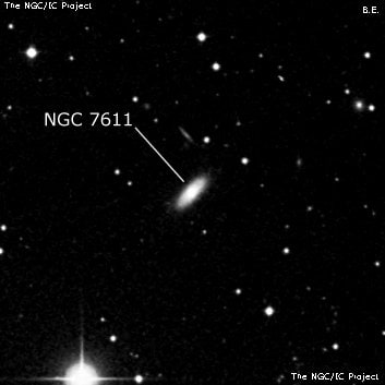 NGC 7611 - спиральная галактика с баром. Описание NGC 7611:, Галактика в созвездии Рыбы