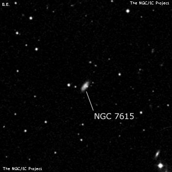 NGC 7615 - спиральная галактика. Описание NGC 7615:, Галактика в созвездии Пегас