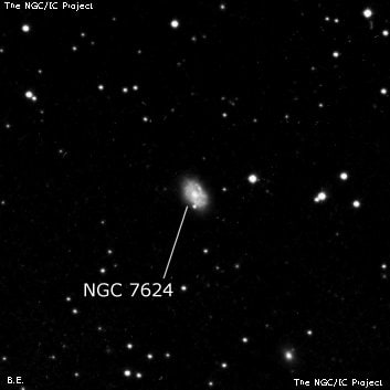 NGC 7624 - спиральная галактика с баром. Описание NGC 7624:, Галактика в созвездии Пегас
