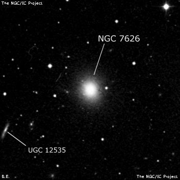 NGC 7626 - эллиптическая галактика. Описание NGC 7626:, Галактика в созвездии Пегас