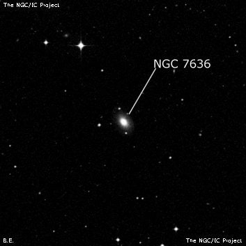 NGC 7636 - линзовидная галактика. Описание NGC 7636:, Галактика в созвездии Скульптор
