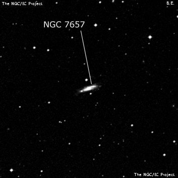 NGC 7657 - спиральная галактика с баром. Описание NGC 7657:, Галактика в созвездии Тукан