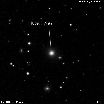 NGC 766 - эллиптическая галактика. Описание NGC 766:, Галактика в созвездии Рыбы