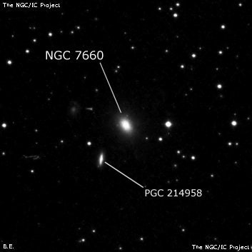 NGC 7660 - эллиптическая галактика. Описание NGC 7660:, Галактика в созвездии Пегас