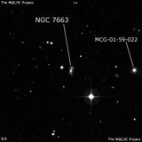 NGC 7663 - по указанным Генри Дрейером координатам, объект повторно не найден; . Описание NGC 7663:, Галактика в созвездии Водолей
