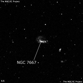 NGC 7667 - галактика. Описание NGC 7667:, Галактика в созвездии Рыбы