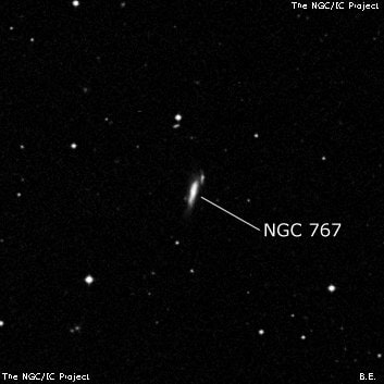 NGC 767 - спиральная галактика. Описание NGC 767:, Галактика в созвездии Кит