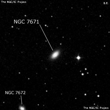 NGC 7671 - линзовидная галактика. Описание NGC 7671:, Галактика в созвездии Пегас