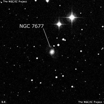 NGC 7677 - спиральная галактика с баром. Описание NGC 7677:, Галактика в созвездии Пегас