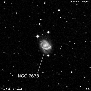 NGC 7678 - спиральная галактика с баром. Описание NGC 7678:, Галактика в созвездии Пегас