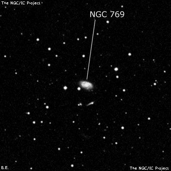 NGC 769 - спиральная галактика. Описание NGC 769:, Галактика в созвездии Треугольник