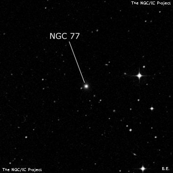 NGC 77 - галактика. Описание NGC 77:, Галактика в созвездии Кит